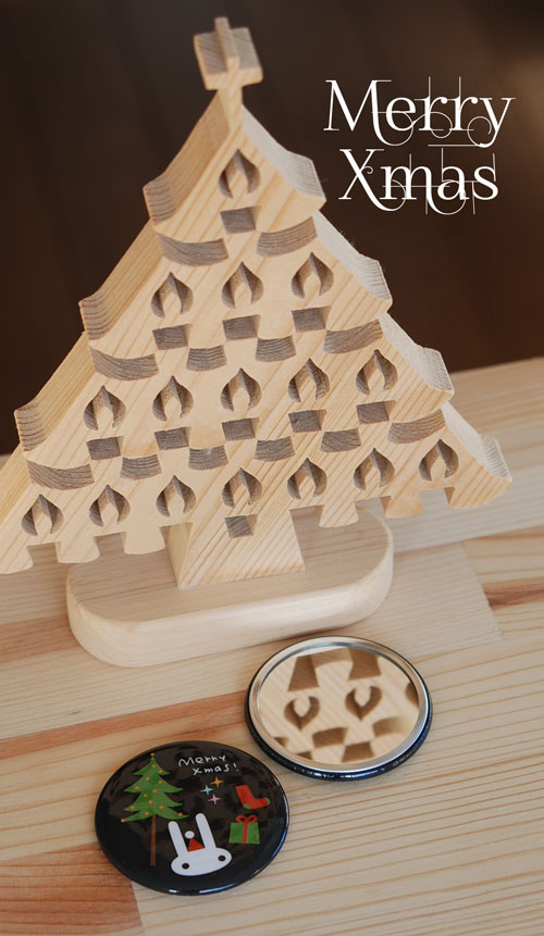 北うさぎクリスマスコンパクトミラー